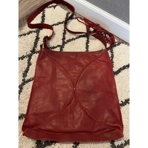 Lisa Leonard Genuine Leather Red Crossbody Bag